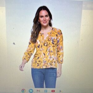 Daniel Rainn Yellow Floral Blouse
